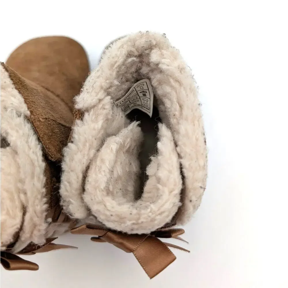 UGG Bailey Bow Boots Fixed Bow Baby Kids' Chestnut Size US 04/05 EU20.5